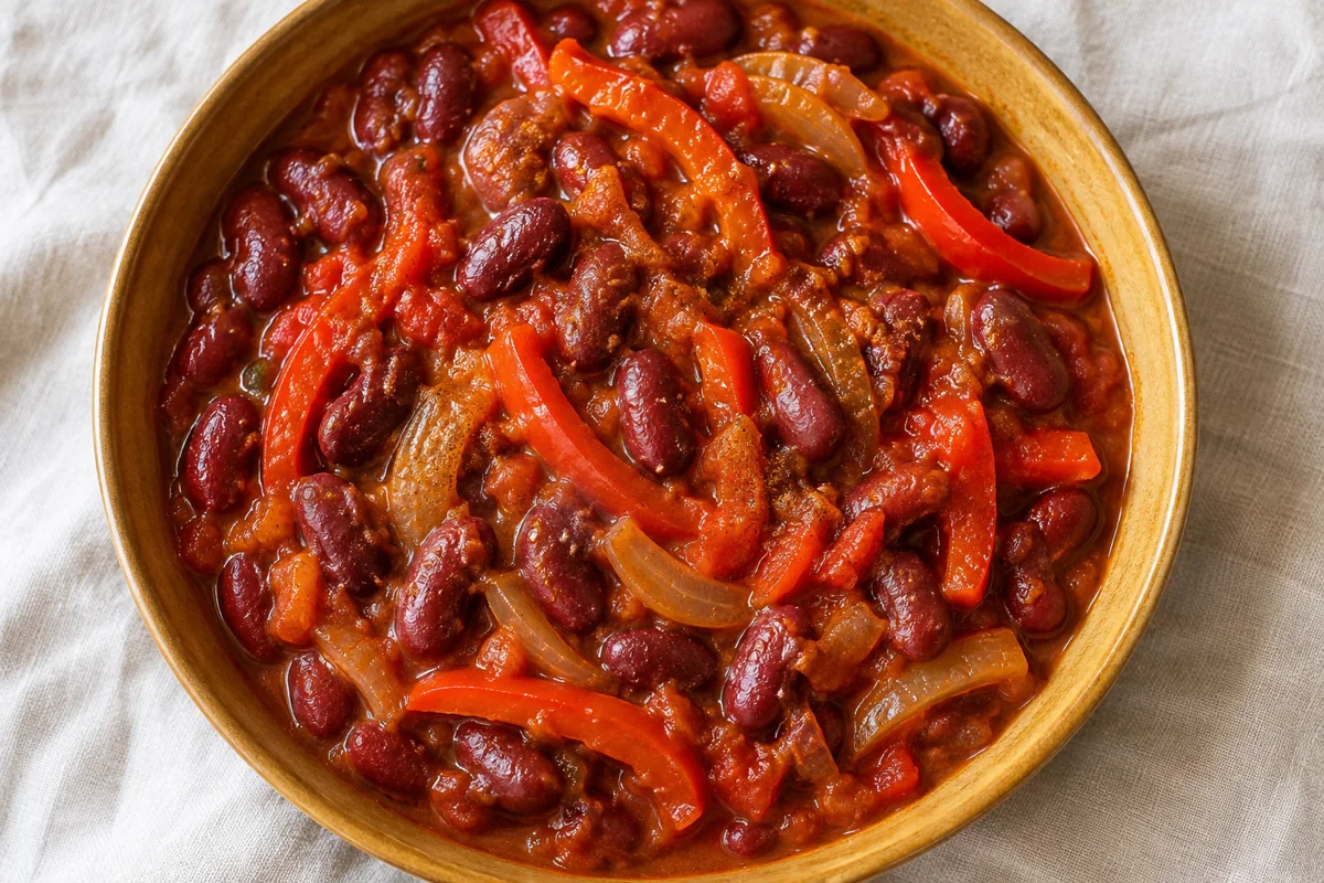 Haricots rouges au poivron