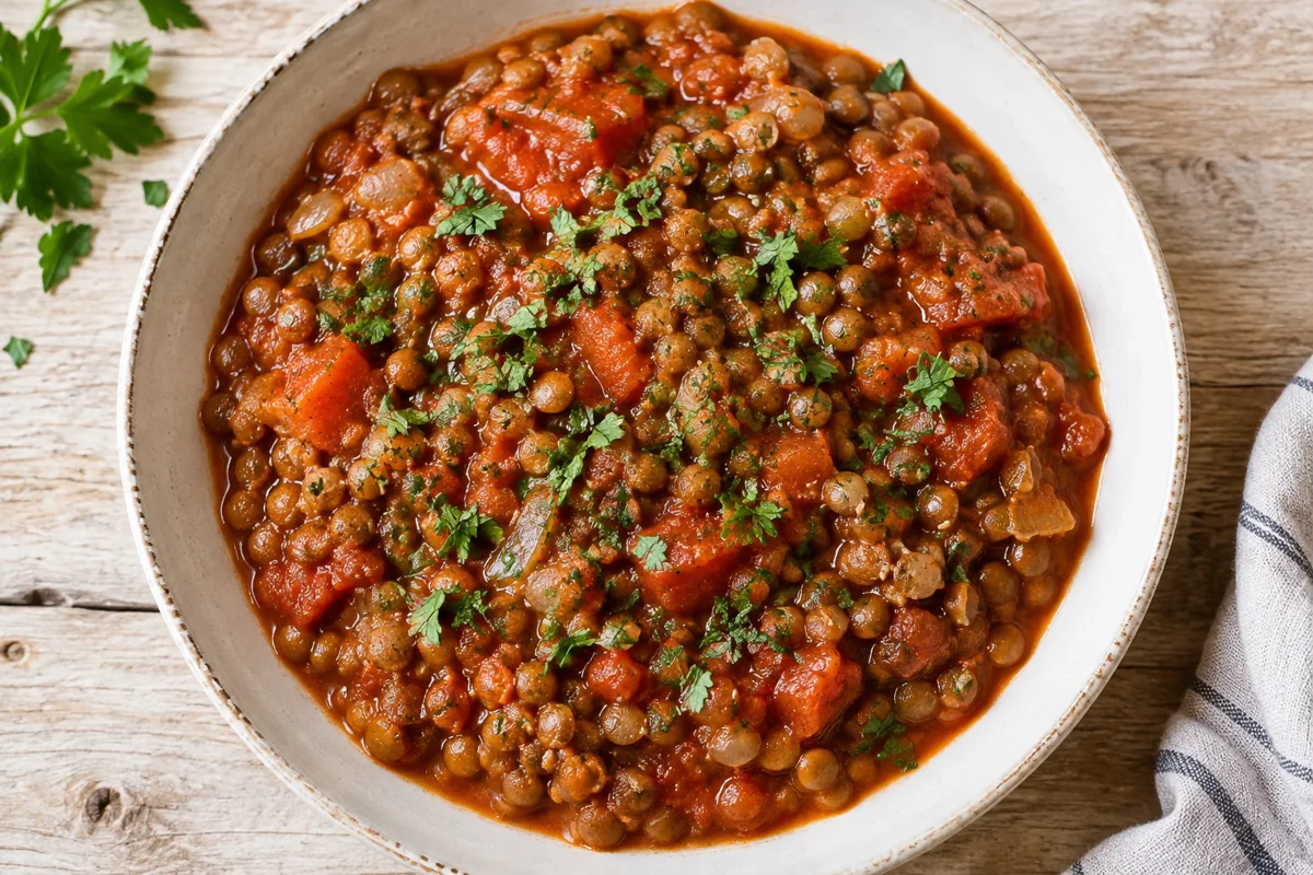 Lentilles à la tomate