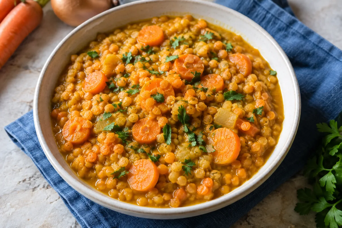 Lentilles corail aux carottes