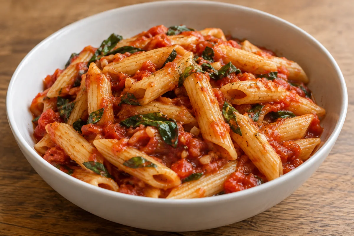 Pâtes à la tomate et au basilic