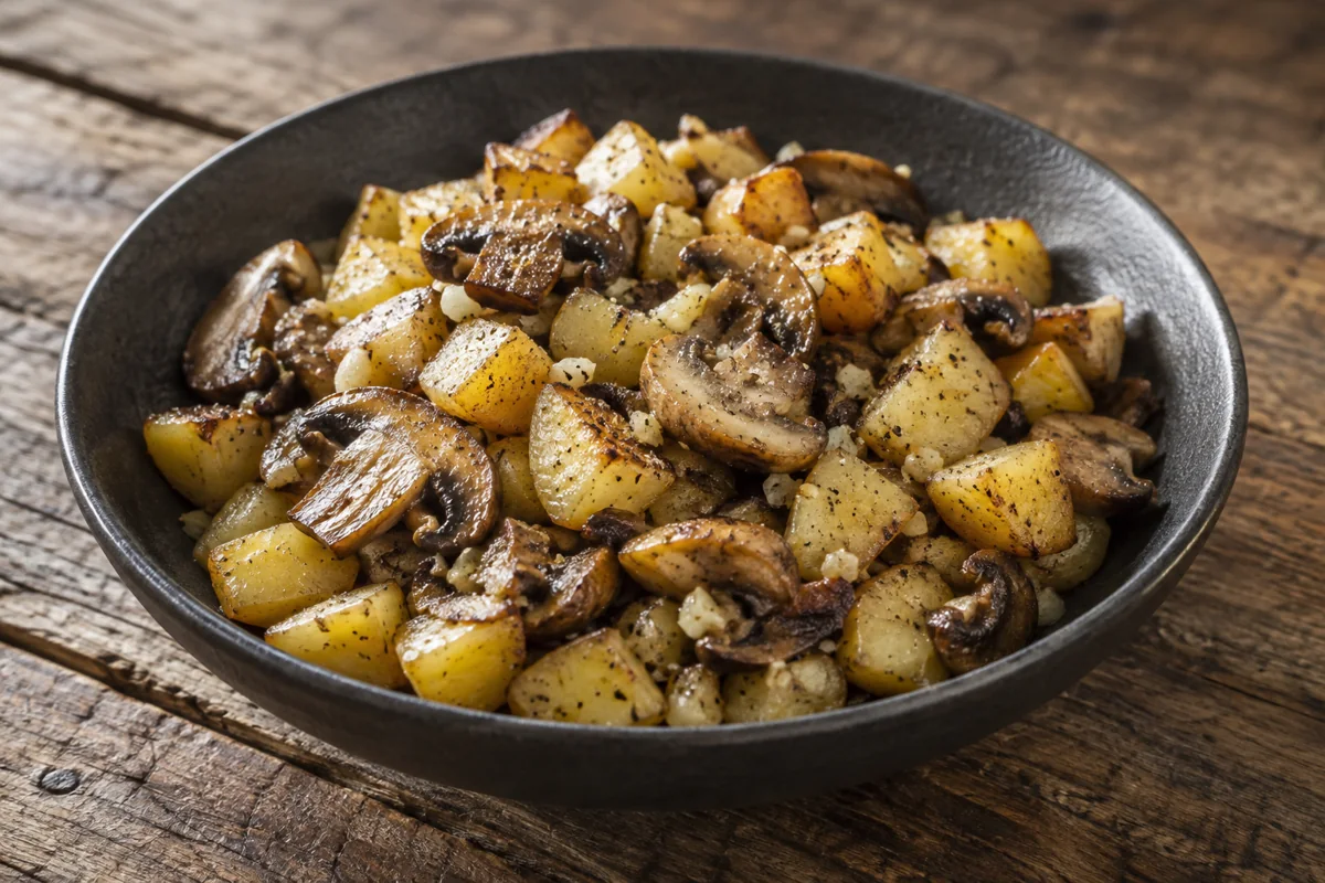 Poêlée de pommes de terre aux champignons
