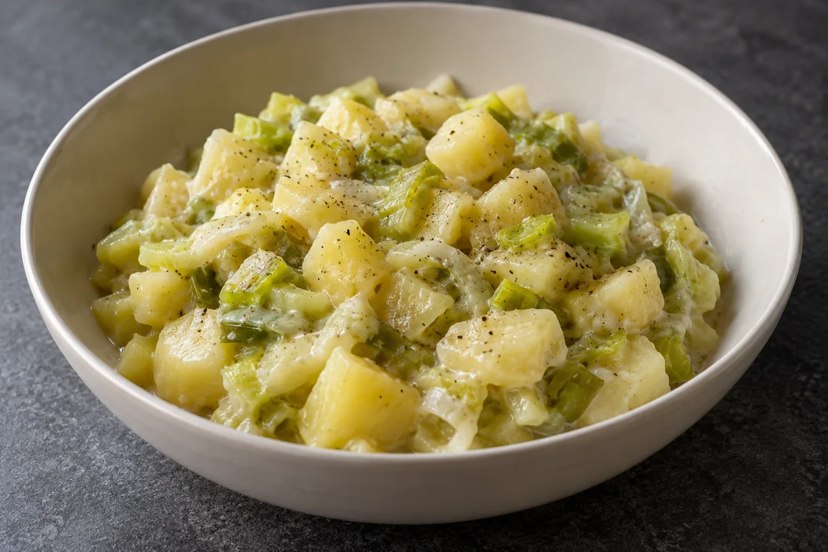 Pommes de terre crémeuses au poireau