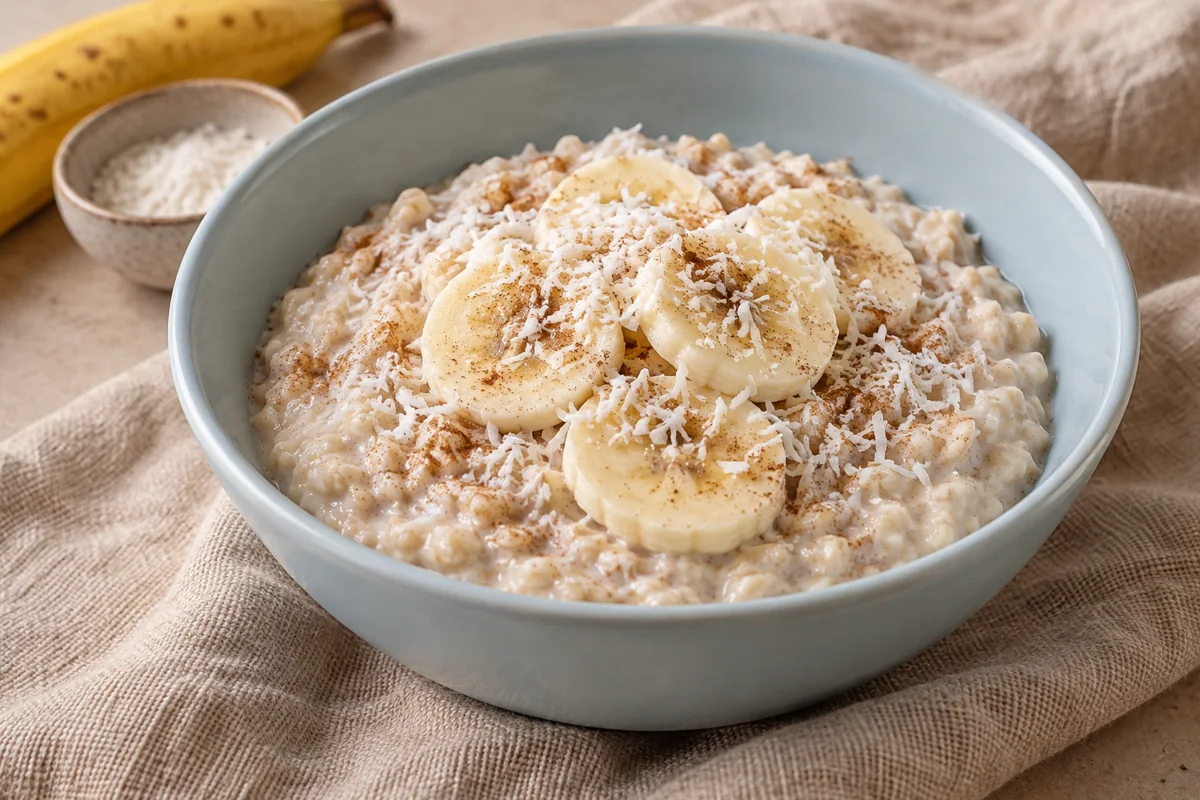 Porridge à la banane et à la noix de coco