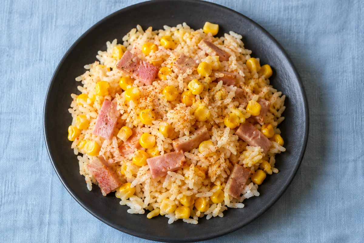 Riz au maïs et jambon