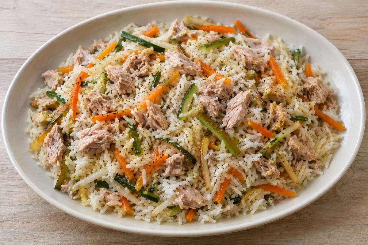 Riz au thon et petits légumes