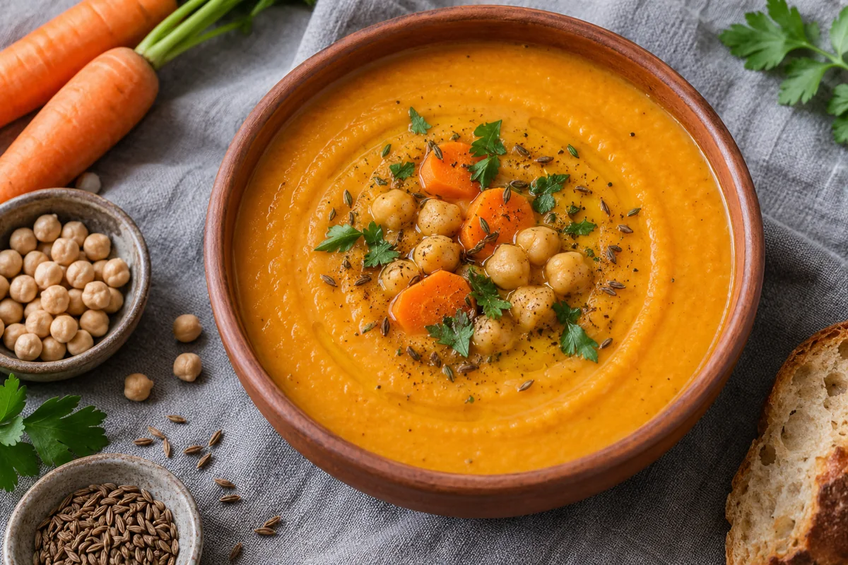 Soupe de carottes et pois chiches