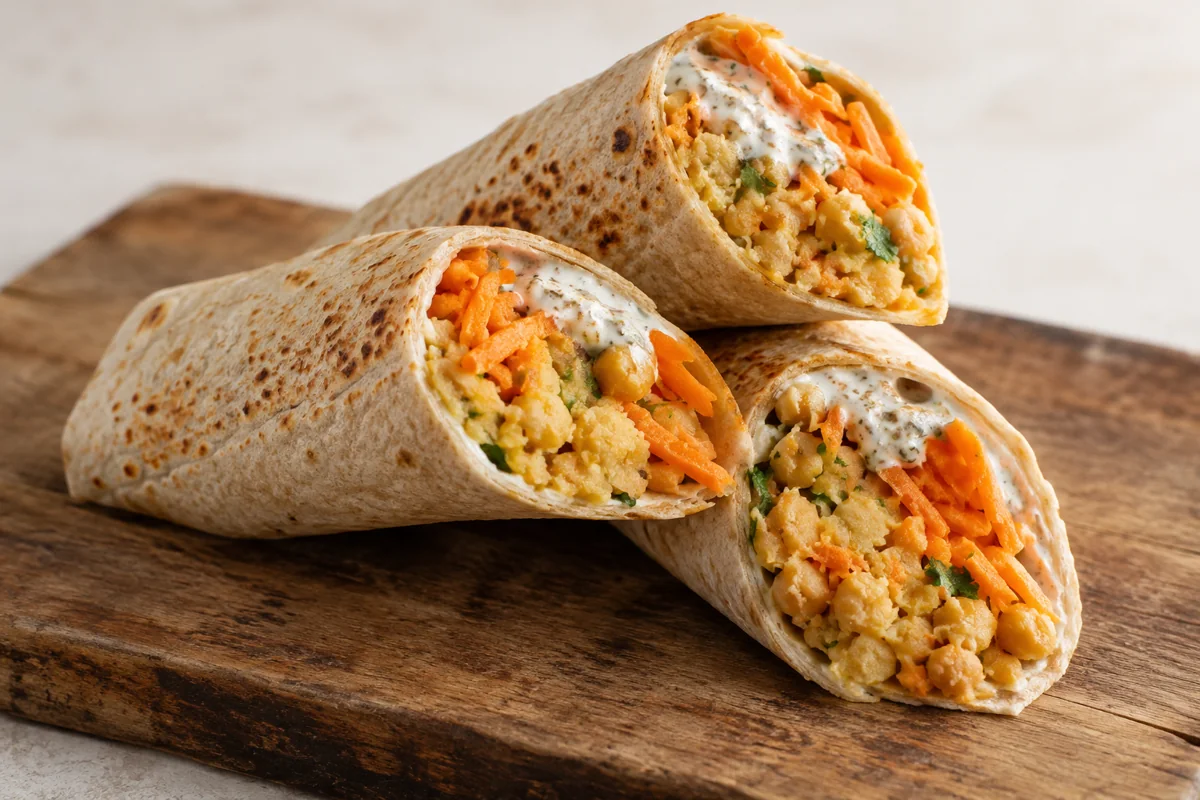 Wraps pois chiches et carottes